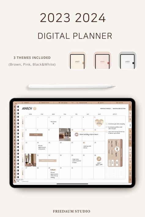 2023 2024 digital planners | iPad planner | goodnotes planner | notability planner | dated planner Student Daily Planner, Ipad Planner Goodnotes, Free Planner Templates, Planner Apps, Notability Planner, Student Planner Printable, Planner Writing, Monthly Planner Template, Planner Setup