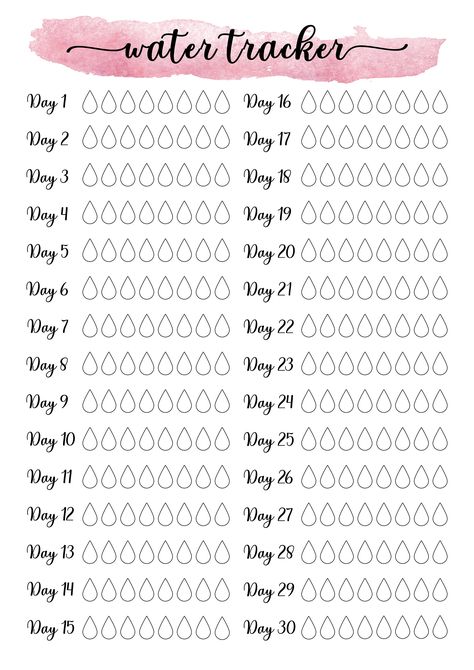 Daily Steps Tracker, To Do List For The Day, Journaling Pages Printable, Water Tracker Printable Free, Water Intake Chart Printable, Water Tracker Template, Step Tracker Printable, Trackers Ideas, Water Planner