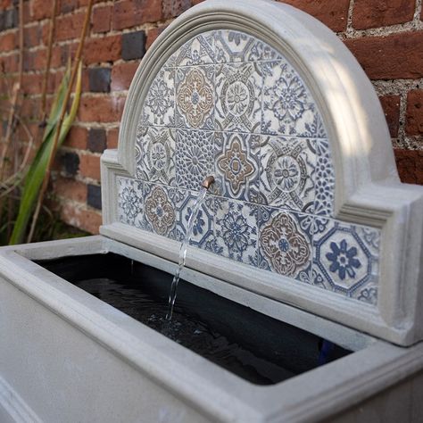 Buy Large mosaic water feature - blue Mosaic Water Feature, Mediterranean Water Feature, Mosaic Water, Veggie Garden, Water Feature, Mosaic Tile, Backyard Ideas, Water Features, Garden Inspiration