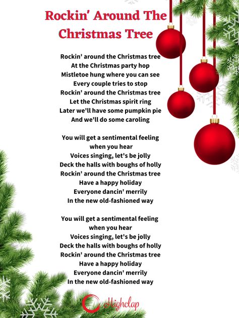 Rockin' Around the Christmas Tree, is an iconic Christmas song. It is sung by Brenda Lee in 1958, when she was just 13 years old. Check out the lyrics here. Oh Christmas Tree Lyrics, Xmas Songs Lyrics, Christmas Tree Lyrics, Last Christmas Song, Last Christmas Lyrics, Christmas Song Lyrics, Christmas Carols Lyrics, Christmas Carols Songs, Carol Songs