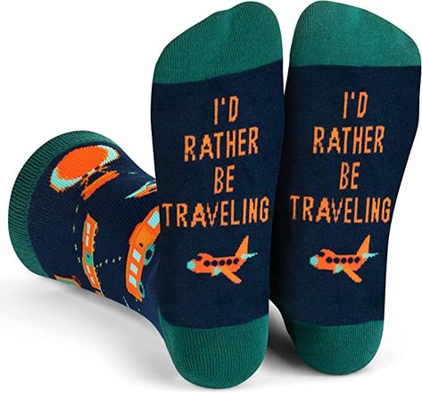 Do you know someone who loves to travel? This could be the perfect gift for them. You can never go wrong with socks, especially fun socks like these! Funny Socks For Men, Christmas Presents For Men, Funny Golf Gifts, Travel Socks, Golf Socks, Golf Gifts For Men, Unique Gifts For Men, Gifts For Golfers, Socks For Men