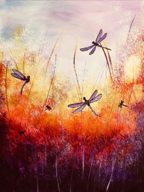 Dragonfly Art Dragonfly Artwork, Dragonfly Painting, Wine And Canvas, Dragonfly Art, 수채화 그림, Painting Gallery, Night Painting, Dragonflies, Iphone Wallpapers