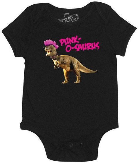 Punk-O-saurs Baby Bodysuit (Boys and Girls) Cool Onesies, Punk Clothes, Pirate Baby, Cute T Rex, Waiting For Baby, Girl Punk, Dana Point, Clothing Cute, Infant Clothing