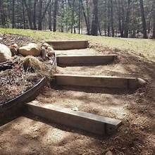 instructions on putting wooden steps on a slope - Yahoo Search Results Image Search Results Railroad Ties Steps On Slope, Railroad Tie Steps On Slope, Steps On Hillside Sloped Yard, How To Build Stairs On A Hillside, Steps In Grass Slope, Natural Steps On Slope, Steps On A Slope, How To Dig Steps Into A Hill, Steps Down Hill To Lake