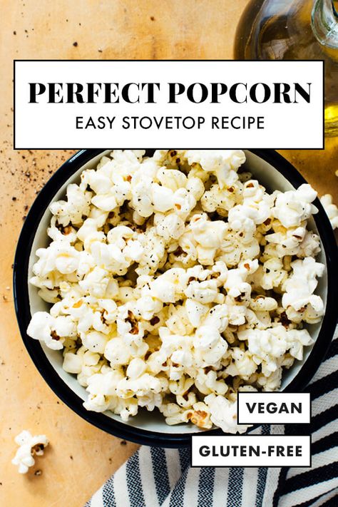 Learn how to cook PERFECT popcorn on the stove with this easy recipe! Stovetop popcorn is a quick and irresistible snack. It’s so much healthier than microwave or movie theater popcorn! #popcorn #stovetoppopcorn #cookieandkate #healthysnacks #easysnacks Stovetop Popcorn Recipes, Popcorn On The Stove, Theater Popcorn, Cheap Snack, Stovetop Popcorn, Movie Theater Popcorn, Perfect Popcorn, Healthy Popcorn, Stove Top Recipes