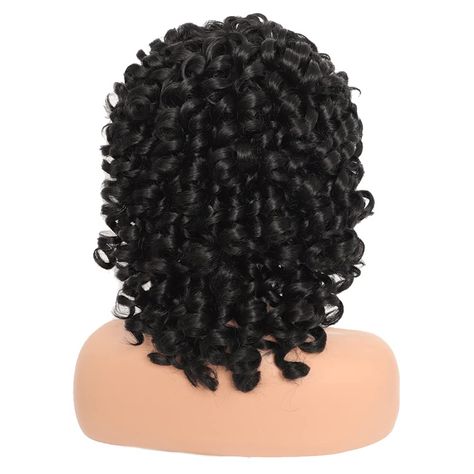 Spiral Curls Black Women, Short Curly Crochet Hair, Curly Drawstring Ponytail, Short Curly Afro, Party Hairstyle, Curly Afro Wig, Black Curly Wig, Afro Wig, Black Cosplay