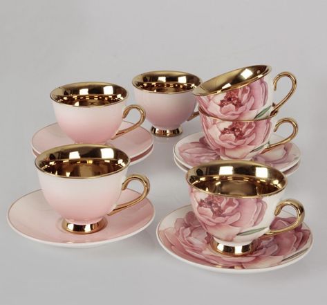 Aesthetic Tea Cup, Aesthetic Tea, Fancy Cup, Kitchen Gadgets Unique, Pretty Kitchen, Cup Set, Facade House, Tea Sets, Tea Cup Set