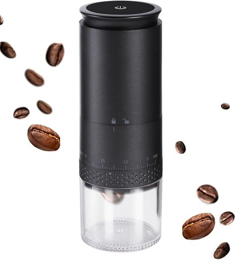 Amazon.com: Lamido Portable Electric Conical Burr Coffee Grinder, Rechargeable Small Bean Mill with 38 Adjustable Grind Settings, Compact Cordless Travel Grinder for Espresso, Cold Brew, Pour Over, French Press : Home & Kitchen Coffee Grinder Electric, Brewing Coffee, Burr Coffee Grinder, Filter Coffee Machine, Usb Design, Espresso Makers, Filter Coffee, Coffee Powder, 4 People