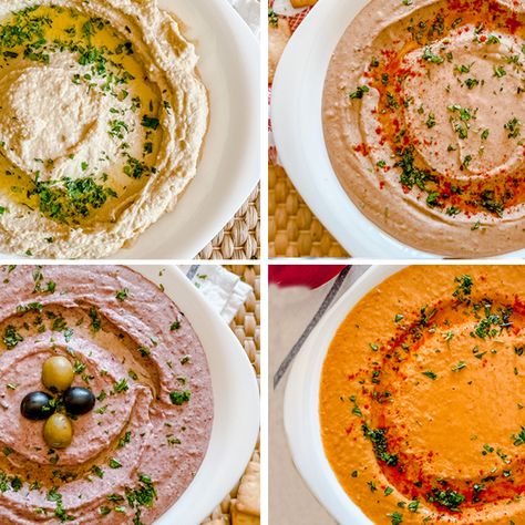 HUMMUS 4 Ways Using 4 DIFFERENT Beans | Easy HUMMUS RECIPES Candied Nuts Recipe, Gluten Free Hummus, Hummus Recipes, Easy Hummus Recipe, Hummus Recipe Homemade, Garbanzo Bean, Garlic Hummus, Roasted Red Pepper Hummus, Red Pepper Hummus