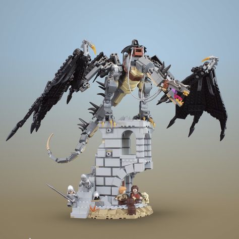 Fell Beast Lego Dragon Moc, Lord Of The Rings Lego, Fell Beast, Lego Creatures, Lego Lord Of The Rings, Lego Spider, Lego Monster, Lego Watch, Lego Dragon