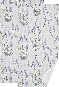 KENADVI Purple Lavender Hand Towels for Bathroom Set of 2 Vintage Green Leaves Summer Floral Kitchen Towels 14"x28" Soft Absorbent Decorative Flower Fingertip Bathroom Towels for Bath,Face,Gym,Spa Lavender Kitchen, Lavender Bathroom, Face Gym, Hand Towels For Bathroom, Floral Towels, Decorative Tea Towels, Towels For Bathroom, Hotel Gym, Family Restaurant