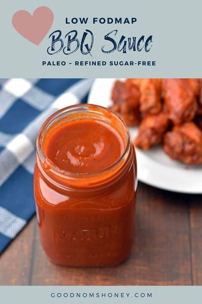 This sweet and tangy, low FODMAP BBQ sauce is easy to make and great for weeknight dinners, game night appetizers, and summer barbecues. It's also Paleo and refined sugar-free. #goodnomshoney #lowfodmap #BBQ #BBQsauce #barbecue #barbecuesauce #homemade #sauce #condiments #grilling #paleo #refinedsugarfree Game Night Appetizers, Fodmap Condiments, Low Food Map, Paleo Bbq Sauce, Healthy Dressings, Homemade Barbecue Sauce Recipe, Paleo Low Fodmap, Crohns Recipes, Low Fodmap Recipes Dinner