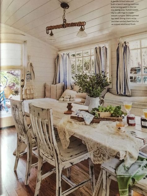 Cottage Decor Lakeside, Shabby Chic Coastal, French Coastal, Cottage Journal, Shabby Furniture, French Farmhouse Style, Sunroom Decorating, Cottage Renovation, Country Cottage Decor