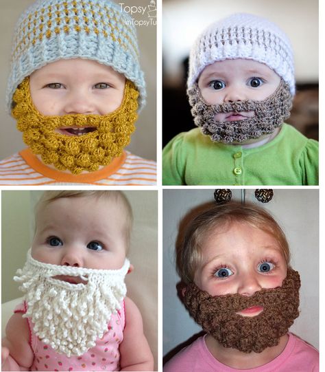 Gurney Journey: Knitted Beards on Babies Baby Beard Hat, Crocheted Beard Pattern, Crochet Beard Beanie, Crochet Mustache, Crochet Beard Hat, Knitted Beard, Yarn Beard, Baby Beard, Crochet Beard