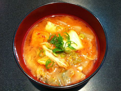 Kimchi Miso Soup | Hiroko's Recipes Korean Miso Soup Recipe, Traditional Korean Food, Miso Soup Recipe, Miso Broth, Fermented Vegetables, Miso Soup, Traditional Korean, Delicious Soup, Korean Food