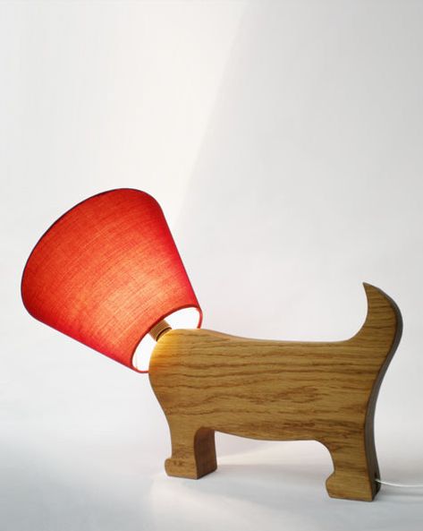 This silly lamp, to further light up her life. | 16 Gifts For Moms Who Love Their Dog More Than Their Kids Lover Image, Luminaria Diy, Dog Lamp, Diy Lampe, Dog Rooms, Wood Lamps, Diy Lamp, Light Oak, British Design