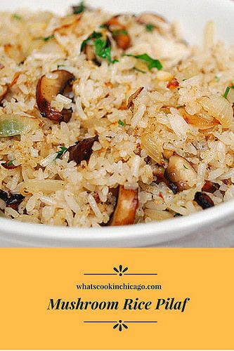 Mushroom Rice Pilaf is a great way to liven up plain rice. The addition of bay leaf and rosemary lent some nice aromatics and flavor... #rice #mushrooms Mushroom Rice Pilaf, Mushroom Pilaf, Vegetable Rice Pilaf, Easy Rice Pilaf, Wild Rice Pilaf, Rice Pilaf Recipe, Pilaf Recipes, Mushroom Rice, Rice Side