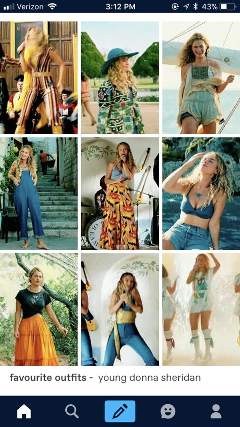 Mamma Mia 2 Outfits Lily James, Amelie Outfits Movie, Mamma Mia Shoes, Mamma Mia Clothes Style, Mama Mia Costume Ideas, Mama Mia 2 Outfits, Mama Mia Fashion, Mamma Mia 2 Outfits, Mama Mia Style