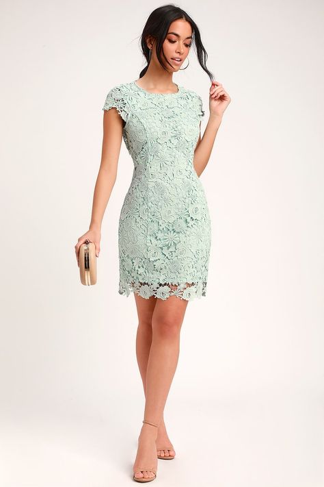 Sage Lace Dress, Lace Dress Pattern, Formal Lace Dress, Backless Lace Dress, Green Lace Dress, Lace Dress Casual, Green Bodycon Dress, Body Con Dress Outfit, Women Dress Collection