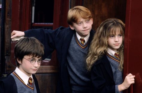 Harry potter hermione granger and ron weasley Harry Potter Fan Theories, Ron E Hermione, Ron Y Hermione, Harry Hermione Ron, Harry Potter Locations, Film Harry Potter, Ron Weasley Hermione Granger, Ron And Harry, Rowling Harry Potter