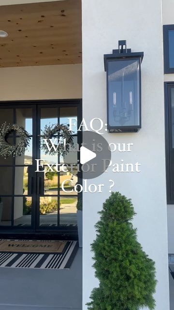 Natalia | Custom Home Build Design Inspo+Luxury Dupes for Less on Instagram: "✨SAVE this post for your next exterior project or send to a friend that’s looking for the perfect creamy beigey stucco color .

🤍Stucco: SW Aesthetic White @sherwinwilliams 

🤍Soffit & Fascia : BM Graphite @benjaminmoore 

✨FOLLOW ✨LIKE ✨SAVE ✨SHARE 

If you enjoy following our experience building our custom home , learning from our victories and mistakes, some DIY projects follow us @ourlittlepieceofidahome 

#homeswithpurpose
#HopSkipLeap

#buildingjourney #foreverhome  #building #architecture #construction #design #moderntransitional #instahome #instadecor #instadesign #custombuilt #newbuild #Exterior_of_insta #buildersofig #ihaveathingforarches #modernhouses_of_ig #modern_homestyle #drywall #arches #modernm Bm Graphite, Sw Aesthetic White, White Stucco Exterior, Custom Home Build, Stucco Colors, Build Design, Send To A Friend, Stucco Exterior, Exterior Paint Color