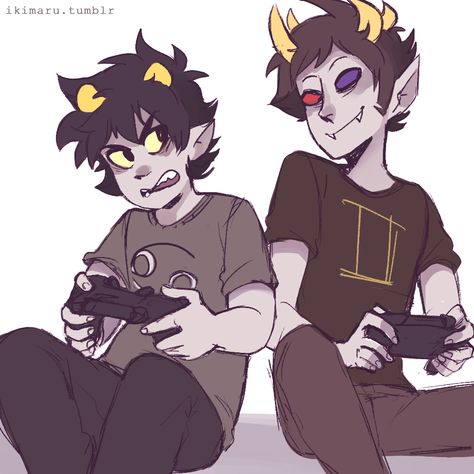 Sollux And Karkat, Sollux X Karkat, Ikimaru Homestuck, Homestuck Sollux, Lights Over The City, Tumblr App, Fandom Art, Doodle Icon, Lazy Cat