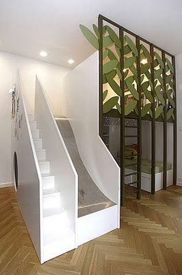 Dreams and Wishes: Mezzanine floors in kid's rooms. Cool Loft Beds, Bunk Beds With Stairs, Decor Ikea, Loft Decor, Playroom Design, Kids Bunk Beds, Toddler Rooms, Loft Spaces, Awesome Bedrooms