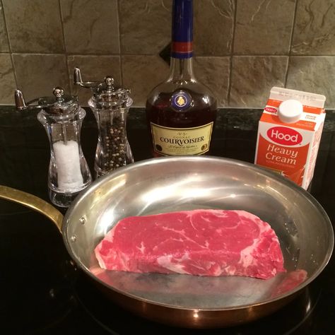 Rib Eye Steak Recipes Pan, Cognac Cream Sauce Recipe, Rib Eye Steak Recipes Oven, Cognac Cream Sauce, How To Cook Ribeye, Steak Recipes Pan Seared, Steak On Stove, Boneless Beef Ribs, Oven Cooked Ribs