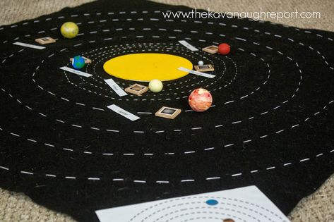 DIY Solar System Map with Free Printables Solar System Map, Diy Solar System, Montessori Parenting, System Map, Primary Science, Homeschool Inspiration, Diy Solar, Felt Board, The Solar System