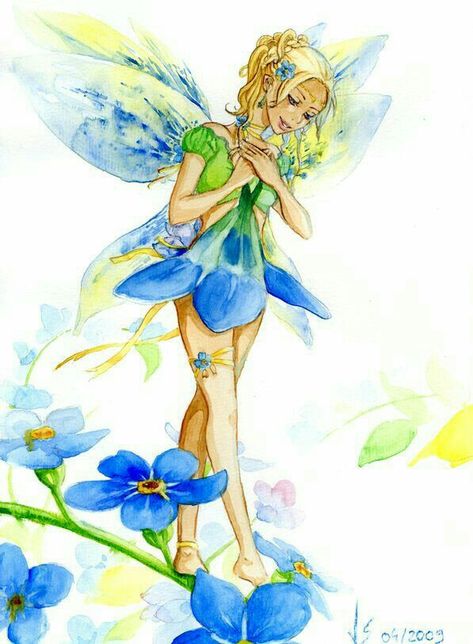 Forget Me Not fairy Forget Me Not Fairy, Creature Fantasy, Fairy Paintings, Fairy Drawings, Fairy Images, Fairy Pictures, Fairy Artwork, I Messed Up, Fairy Tattoo