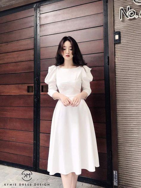 Korea Outfit, Islamic Fashion Dresses, Womens Trendy Dresses, Trendy Dress Outfits, Kawaii Fashion Outfits, Korean Fashion Dress, Frocks For Girls, Classy Dress Outfits, Stylish Dresses For Girls