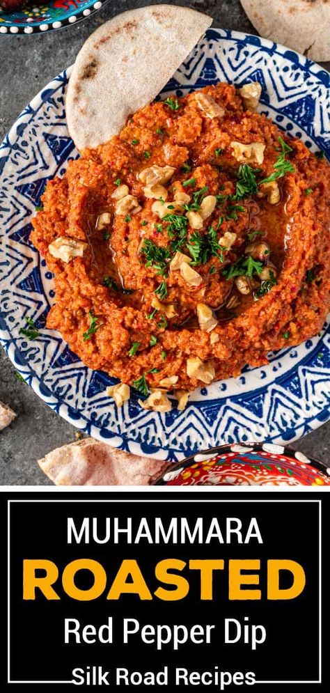 Muhammara Dip Recipe, Mouhamara Recipe, Muhamarra Dip Recipe, Lebanese Muhammara Recipe, Muhamarra Recipe, Lebanese Dips, Roasted Pepper Dip, Muhammara Dip, Muhammara Recipe