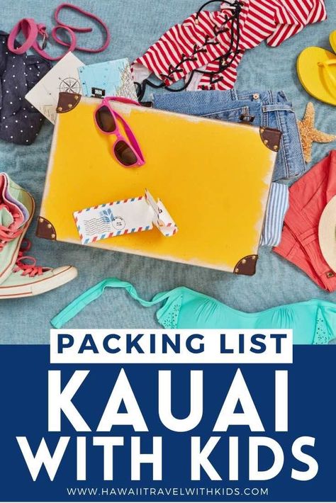 Pack For Kauai, Packing Kids Clothes, Packing For Hawaii, Kauai With Kids, Family Vacation Packing List, Toddler Packing List, Hawaii Clothing, Packing List Kids, Family Packing List