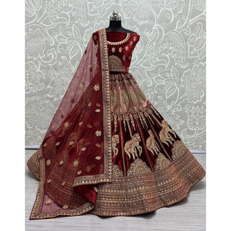 #deisgnerlehenga #designerlehengacholi #lehengacholi #lenghacholi #bridallehenga #bridallehengacholi #bridaloutfit #bridelehenga #chaniyacholi #ghaghracholi #receptionlehenga #weddinglehenga #indianwedding #pakistaniwedding #weddingoutfit #customsize #bride #bridal #etsy #etsyindia #etsyusa #etsyuk #readymade #readytowear #readymadelehenga #handmade #handmadelehenga #handworkdesign #designeroutfit #customlehenga #inddianoutfit #weddingseason #dynabellaboutique #outfitoftheday #indiandress #suit Maroon Bridal Lehenga, Velvet Bridal Lehenga, Heavy Bridal Lehenga, Embroidered Skirts, Velvet Lehenga Choli, Chaniya Choli Wedding, Lehenga Choli Designer, Engagement Lehenga, Beautiful Lehenga