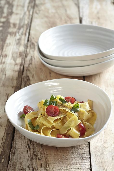 Sophie Conran for Portmeirion: Award Winning Tableware and Cookware - Portmeirion UK White Pasta Bowls, Sophie Conran, White Pasta, Pasta Bowl Set, Pasta Bowl, Special Dinner, Tableware Collection, Pasta Bowls, Casual Dinner