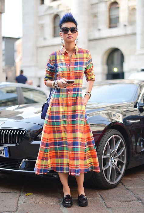 Esther Quek, Burns Night, Churidar Designs, Frock Fashion, Long Kurti Designs, Cotton Kurti Designs, Dress Neck Designs, Plaid Outfits, Plaid Fashion