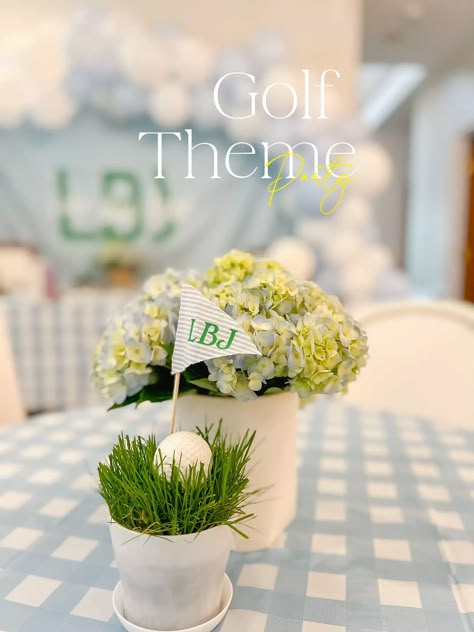 Golf Themed Decorations, Golf Birthday Pictures, Golf Table Centerpiece, A Little Putter Is On The Way, Golf Themed 2nd Birthday Party, Vintage Golf Baby Shower Ideas, Golf Baby Shower Decorations, 30th Birthday Ideas For Men Golf, Hole In One First Birthday Centerpieces