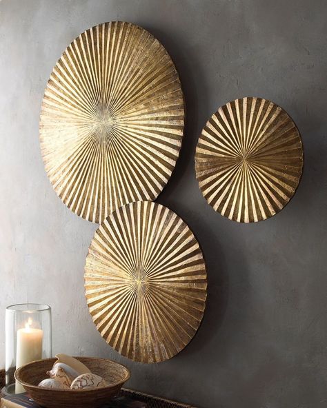 Brass Wall Art - Foter Brass Wall Decor, Brass Wall Art, Brass Wall Hanging, Christmas Craft Ideas, Wall Panels Bedroom, Plate Wall Decor, Round Metal Wall Art, Metal Tree Wall Art, Dining Room Wall Decor