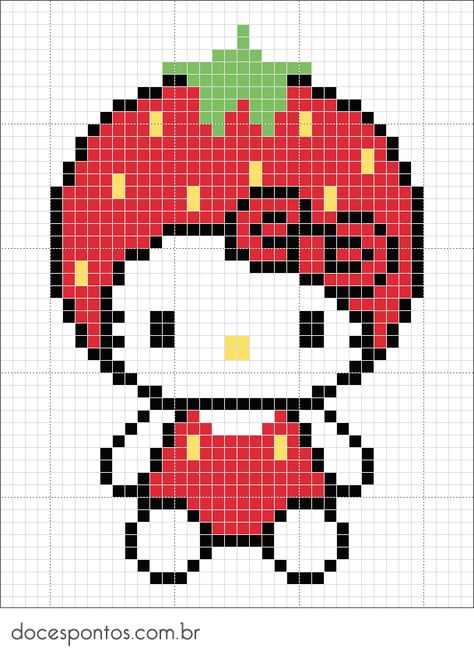 carnaval2.gif 609×850 pixels Pixel Art Hello Kitty, Hello Kitty Pixel Art, Hello Kitty Crochet, Hello Kitty Crafts, Graph Crochet, Easy Pixel Art, Pixel Art Templates, Pixel Crochet, Pixel Art Grid