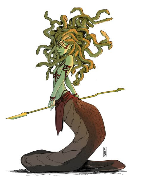 Medusa Hair Drawing, Medusa Concept Art, Medusa Character Design, Medusa Oc, Medusa Fanart, Medusa Character, Gorgon Art, Medusa Hair, Snake Woman