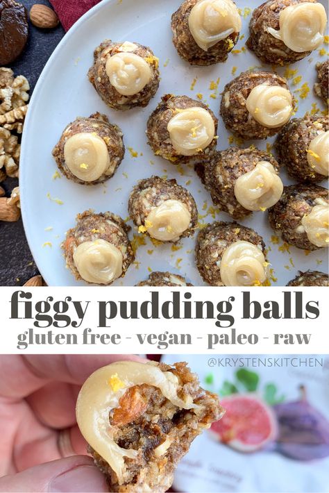 Gluten Free Figgy Pudding, Vegan Christmas Pudding, Vegan Gluten Free Pudding, Pudding Balls, Sticky Toffee Pudding Gluten Free, Paleo Sticky Date Pudding, Figgy Pudding Recipe, English Dinner, Merry Yule