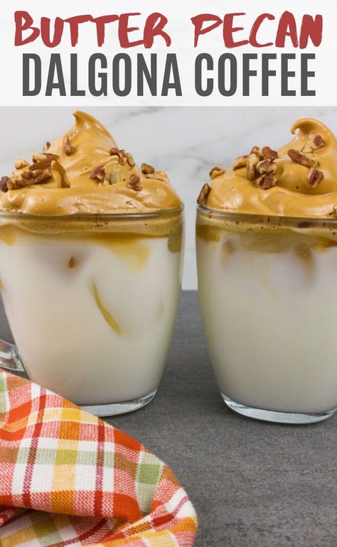 Whipped Coffee Drinks, Butter Pecan Coffee Creamer, Butter Pecan Coffee, Blueberry Iced Coffee, Whipped Coffee Recipe, Frozen Coffee Drinks, Witch Recipes, Iced Coffee Recipes, Drinks Starbucks