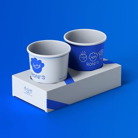 logo branding blue Klein coffee shop Industrial Coffee Shop, Blue Cafe, Coffee Shop Branding, Ice Cream Packaging, Gelato Shop, Desain Buklet, Cafe Branding, Coffee Shop Logo, Cafe Shop Design