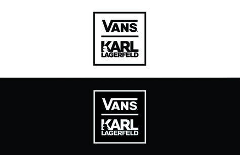 The logo for the Vans and Karl Lagerfeld collaboration. Logo Design For Clothing Brand, Logo Design For Clothing, Design For Clothing Brand, Design For Clothing, Men Logo, Mens Clothing Brands, Clothing Brand Logos, Fashion Logo Branding, Brand Collaboration