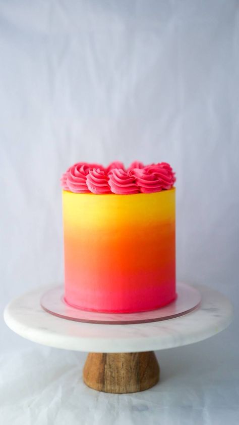 Hombre Cake, Kristin Bell, Ombre Cakes, Orange Birthday Cake, Flourless Cake, Watermelon Cake, Ombre Cake, Birthday Cakes For Women, Summer Cakes