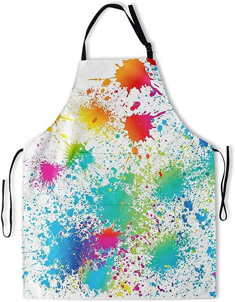 Amazon.com: Artist Apron Waterproof Colorful Painting Apron.Adjustable Neck & with 2 Pockets Suitable for Home Kitchen Baking Grill Bistro Cooking Rainbow paint apron Women : Home & Kitchen Paint Apron, Modern Aprons, Lab Work, Branded Aprons, Painting Apron, Artist Apron, Work Apron, Rainbow Paint, Work Aprons