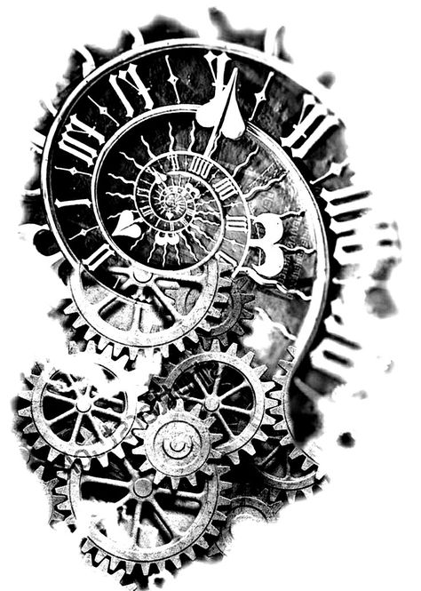 Clock Gears Tattoo, Old Clock Tattoo, Gears Tattoo, Clockwork Tattoo, Sam Tattoo, Realistic Owl Tattoo, Engine Tattoo, Watch Tattoo Design, Gear Tattoo