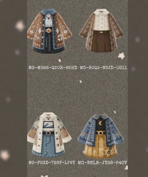 Acnh Clothes Creator Id, Acnh Forestcore Clothes, Acnh Cottagecore Designs Clothes, Animal Crossing Outfits Aesthetic, Cool Animal Crossing Outfits, Animal Crossing Aesthetic Clothes Code, Acnh Vintage Clothes, Acnh Farm Outfit, Acnh Clothes Ideas