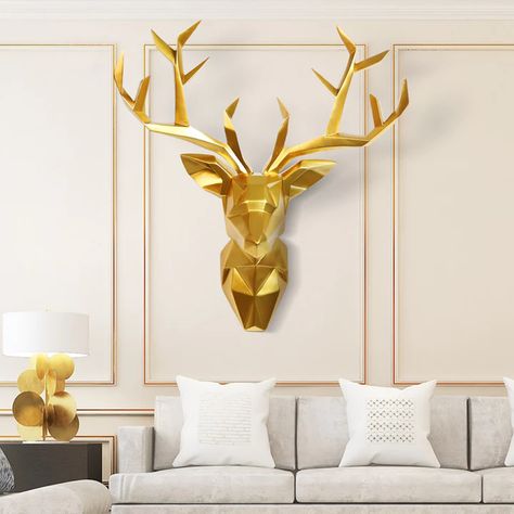 Deer Head Wall Mount, Animal Head Wall, Head Statue, Stag Head, Deer Wall, 3d Modelle, Wall Ornaments, Deer Head, Modern Sculpture