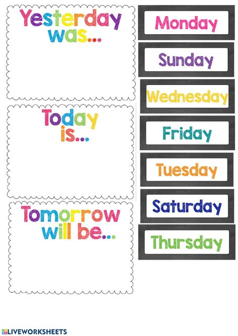 Preschool Classroom Labels, Oppgaver For Barn, Uppfostra Barn, Preschool Charts, Homeschool Preschool Activities, English Activities For Kids, Busy Books, Learning English For Kids, Classroom Labels